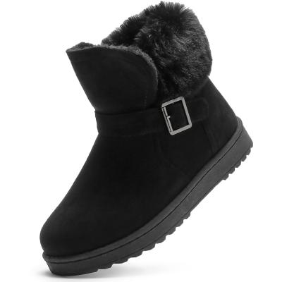 China 2021 Fashion Trend Cow Suede Custom Warm Boots Winter Indoor Outdoor Indoor Flat Boots Toddler Women Students Ankle Boots for sale