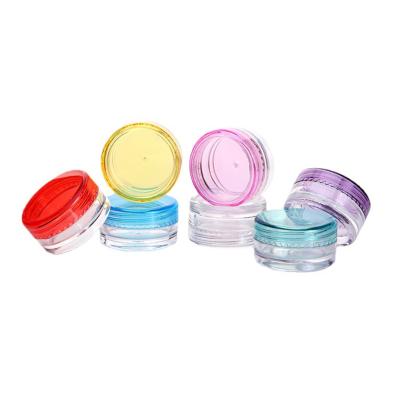 China Empty clear plastic jars of cosmetic colorful wholes makeup face cream jars manufacture for skincare cosmetic jars 5g for sale