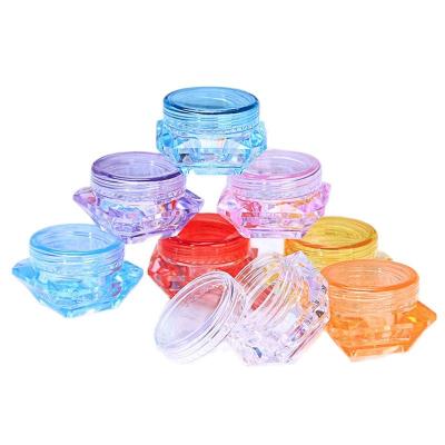 China Wholesale Price Cosmetic Sample 5g Colorful Cosmetic Plastic Bottle Beautiful Jars Cosmetic Empty Makeup Containers Jar for sale