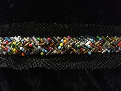 China Fashion beaded trimming, beading tape multi-color for sale