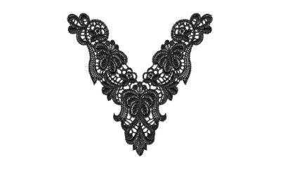 China Fashion black color embroidery trimming embroidery lace collar for sale