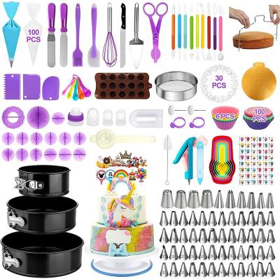 China Sustainable 407 Pcs Baking Supplies Cake Decorating Kit For Beginners 54 Tips Daking Piping Glazing Pans, Cake Decorating Tools for sale