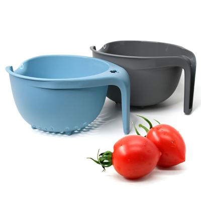 China Double Layer Vegetable And Fruit Drain Basket Kitchen Utensil Storage Foldable Plastic Home Kitchen Viable for sale