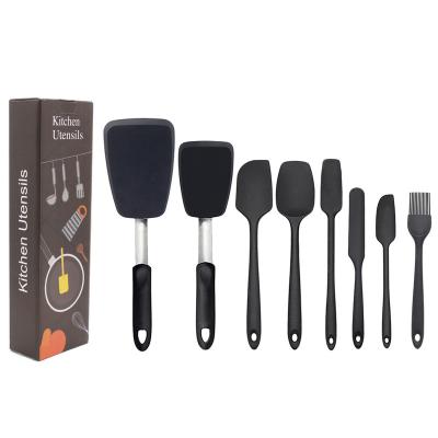 China Best Stocked Non-Stick Cookware Cooking and Baking Set 8 Piece Heat Resistant Silicone Spatula Kit for sale