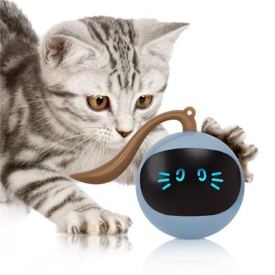 China FOFOS Sustainable Cat Toy Electric Smart Cat Exercise Ball with Colorful LED Light and USB Charging for sale