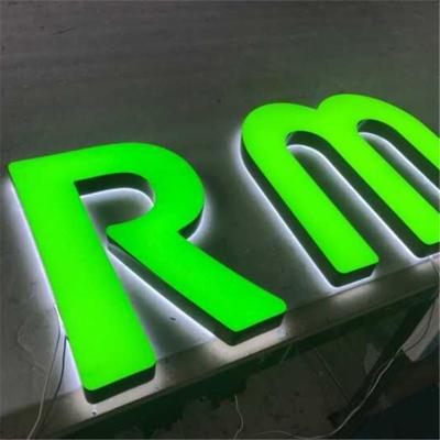 China Indoor Outdoor Customized Front Lit Acrylic 3D Led Back Letter Sign Lit Outdoor Signage For Advertising for sale