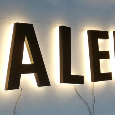 China Custom Partial Illuminated Mall LED Acrylic Side Glow Letter Sign Runway Edge Beacon Signage For Business for sale