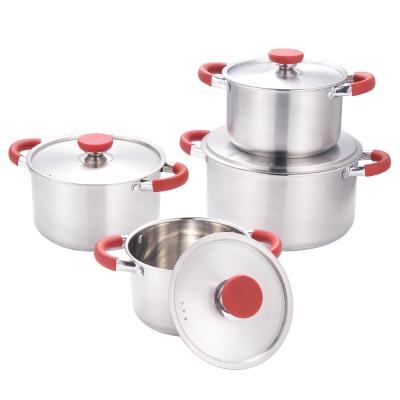 China Stocked cooking pot set stainless cookware ollas de acero ollas set kitchen cookware sets for sale