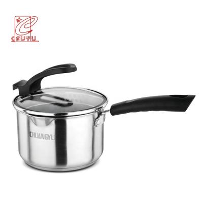 China High quality ODM food grade stainless steel milk pan sustainable pot 16cm mini pot with bakelite handles for sale