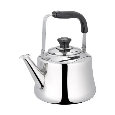 China Amazon Stainless Steel Water Tea Kettle Sustainable Hot Selling Whistling Boiling Teapot With Folding Handle for sale