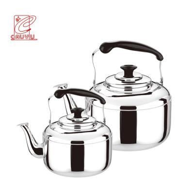 China Sustainable Wholesale Non-electric Stainless Steel Whistling Tea Kettle With Flat Bottom for sale