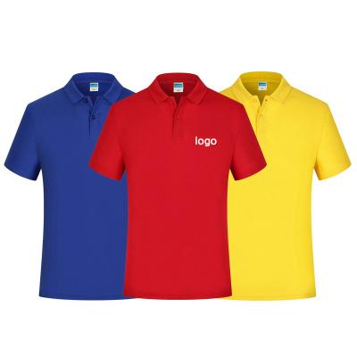 China Custom Made Men's Work Clothespolo T-shirts Men's Short Sleeve Anti-Wrinkle Polyester Cotton Solid Color Lapel Polo T-shirts for sale