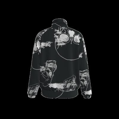 China Plus Size Yoycol Plus Size Drop Shipping Custom All Over Mens Black Bomber Print Satin V Leather Jackets for sale