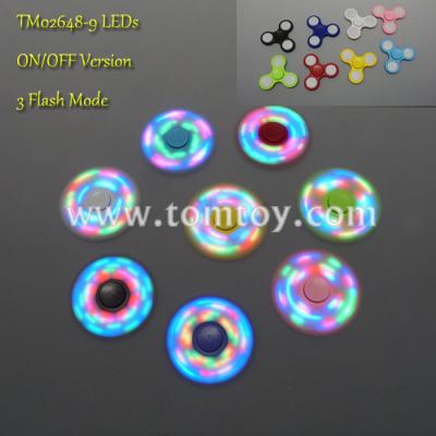 China Bush Button 3 Modes Flash To Light Up Spinner 9 LED Funny Hand Spinner Moving Person for sale