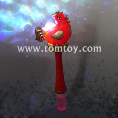 China Tomtoy Plastic Rooster LED Bubble Wand Light Up Colorful Bubble Wand for sale