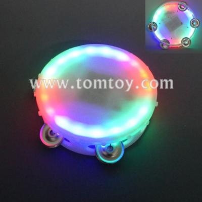 China Festival Plastic White Round LED Light Up Tambourne for sale