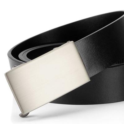 China Comfortable Custom Genuine Leather Belt Man's Press Belts Print Logo Buckle Belt for sale