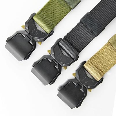 China Tactical Men's Cloth Belt Nickel Free Metal Nylon Military Buckle Combat Belt Hunting Increasing Sports Cloth Belt for sale