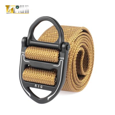 China Adjustable Military Style Webbing Nylon Rigger Belt Hold Down Belt Nickel Free for sale