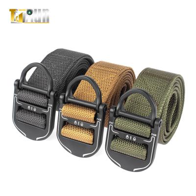 China Army Men's Military Nylon Belt Buckle Strap Buckle Strap Adjustable Solid Reversible Tactical Belt Harness Nickel Free for sale