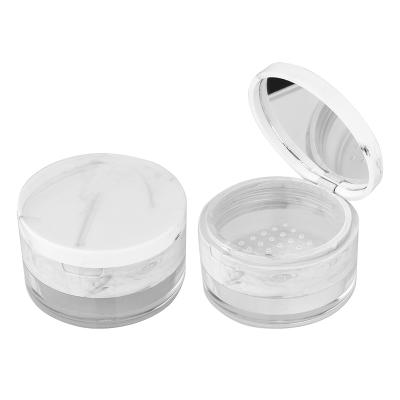 China Manufacturer Suppliers Recyclable Plastic Custom Black Makeup Top Transparent Loose Powder Case for sale