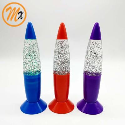 China Bed Room 18cm Mini Glitter Light Color Changing Portable On/Off Fiber Desk Lamp for sale