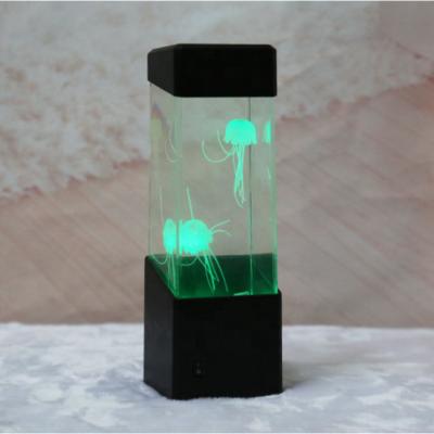 China Decoration Mini Desktop Decorative Jellyfish Aquarium Tank Led Night Lamp Lights for sale