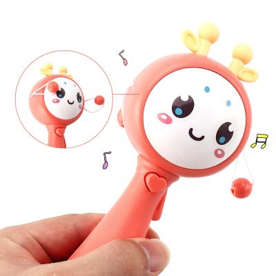 China Wholesale Eco-Friendly Baby Toys Hand Shake Bell Ring Rattle Squeak Sounding Hand Bell Baby for sale