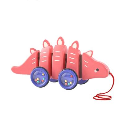 China Child Development Smart Favorite Online Store Plastic Animal Stegosaurus Animal Pull Along Toys For Baby 1 Years Old for sale