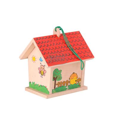 China Viable Paint Toy Buildbird Wooden Outdoor Bird Cages For Sale for sale