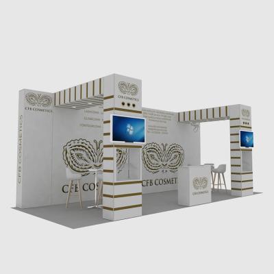 China Backlit booth for context display etc. 10x20ft Trade Show Design Convertible Reusable Lightweight Cosmetic Tension Fabric for sale