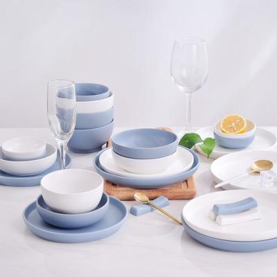 China Sustainable High Quality Custom Glazed Ceramic Dinnerware Sets For Restaurants Custom Logo Ceramic Steak Plate Dinner Plate for sale