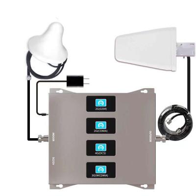 China Office / Home Widely Used With Low Signal 2g 3g 4g Mountain Area Quad Band 800 Mobile Signal Booster Repeater 900 1800 2100mhz for sale