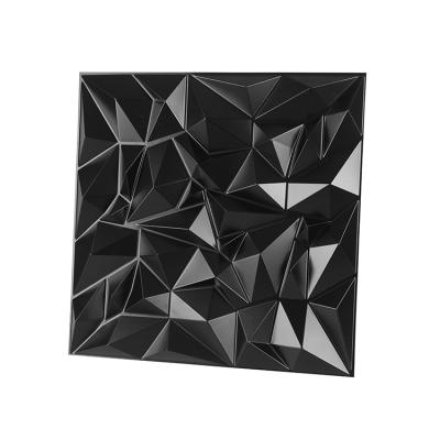 China Waterproof+ECO-Friendly+Self-adhesive Glossy Black Color 3d Boards 3d Wallpapers Diamond Design 3d PVC Plastic Wall Panel For Interior for sale