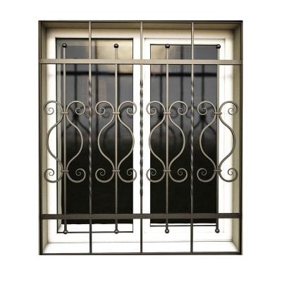 China Modern Steel Window Guards Security Window Design For Security Wrought Iron Window Security Bars for sale