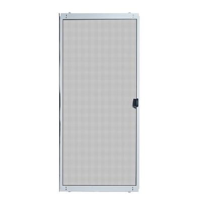 China Windproof 36 In X 80 Adjustable Fitting White Metal Sliding Patio Screen Door for sale