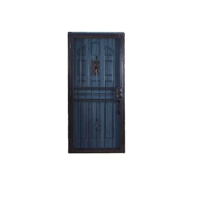 China Hot Sales Traditional Single Wrought Iron Doors Used Steel Wrought Iron Front Entry Security Doors for sale