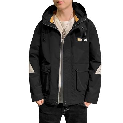 China 2021 Men's Casual Hooded Spring Waterproof Jackets Printed Logo for sale