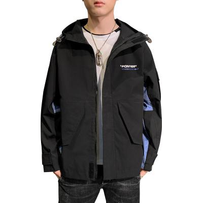 China Mens Waterproof Jackets Fashion Casual Hooded Print Woven Logo for sale