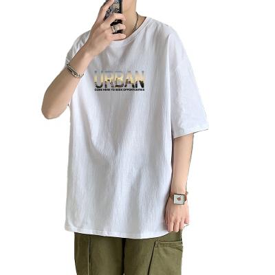 China Anti-Wrinkle Mens Casual Wear Print Knitted Clothing Solid Color Oversized T-Shirts Plus Size for sale