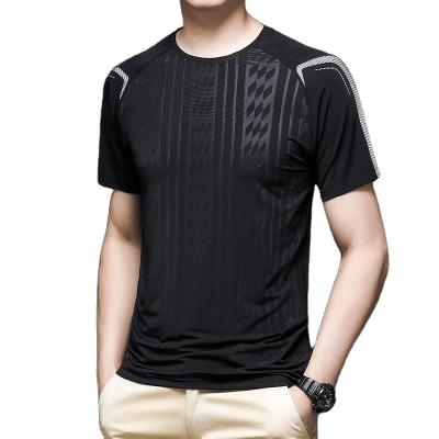 China Polyester Casual Clothing Quick Dry Knitted Wholesale Men's T-shirt Breathable Gym Anti-Wrinkle Printing for sale