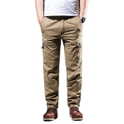 China Anti-Wrinkle Plus Size Cotton Zipper Fly Pocket Lightweight Cargo Pants Spring Casual Mens Pants for sale