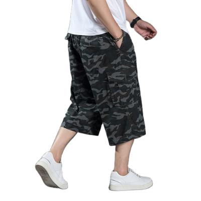 China Anti-wrinkle Summer Waist Men Cargo Camouflage Shorts Elastic Cotton for sale