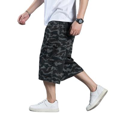 China Anti-Wrinkle Half Breeches Mens Summer Cargo Twill Pants Casual Camouflage Shorts Cotton Woven 2021 for sale