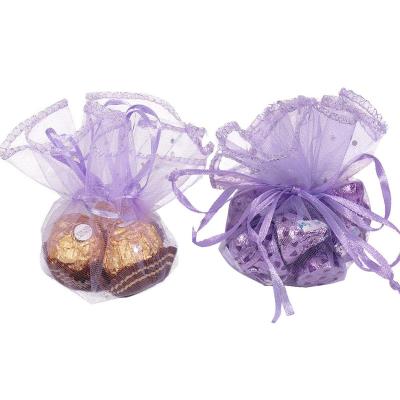 China Recyclable Customized Size Round Organza Bags , Christmas Gift Bag for sale