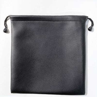 China Recyclable Custom PU Leather Waist Pouch Logo Bag Tote Drawstring Bags With PP Rope for sale