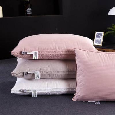 China Amazon Hotel Bed Pillow Textile Cheap Professional Anti-static 100% Cotton Soft Land Feather Pillow for sale