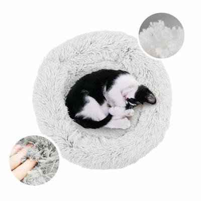 China Breathable Dog Cat Bed, Soft Plush Pet Cushion, Pet Donut Anti-Slip Self-Heating Bed for sale