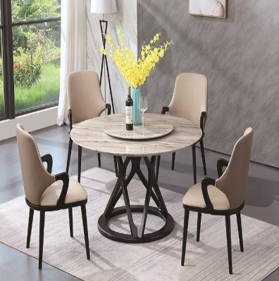 China Round Dining Table, Stone, Dining Room Furniture, Faux Marble Design, Beige, Dinner Table for sale