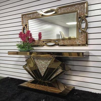 China Modern hallway table, console, gold hallway display furniture for sale